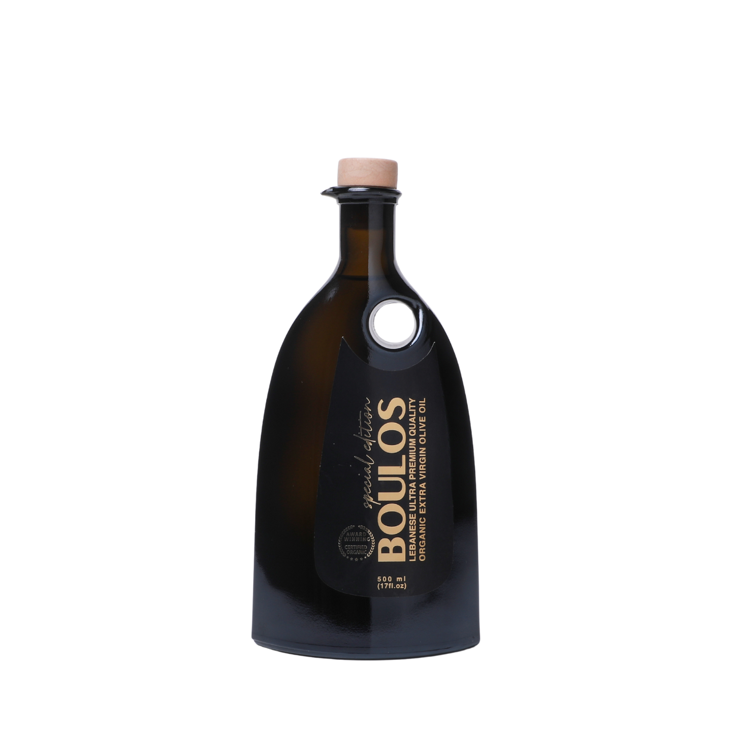 BOULOS Certified Organic Ultra Premium Extra Virgin Olive Oil “Special Edition” 500ML Optima Black Glass Bottle (In Black Box)