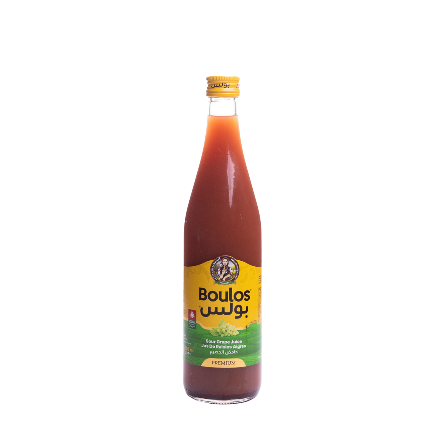 Boulos Sour Grape Juice Hossrom 500ML Round Glass Bottle