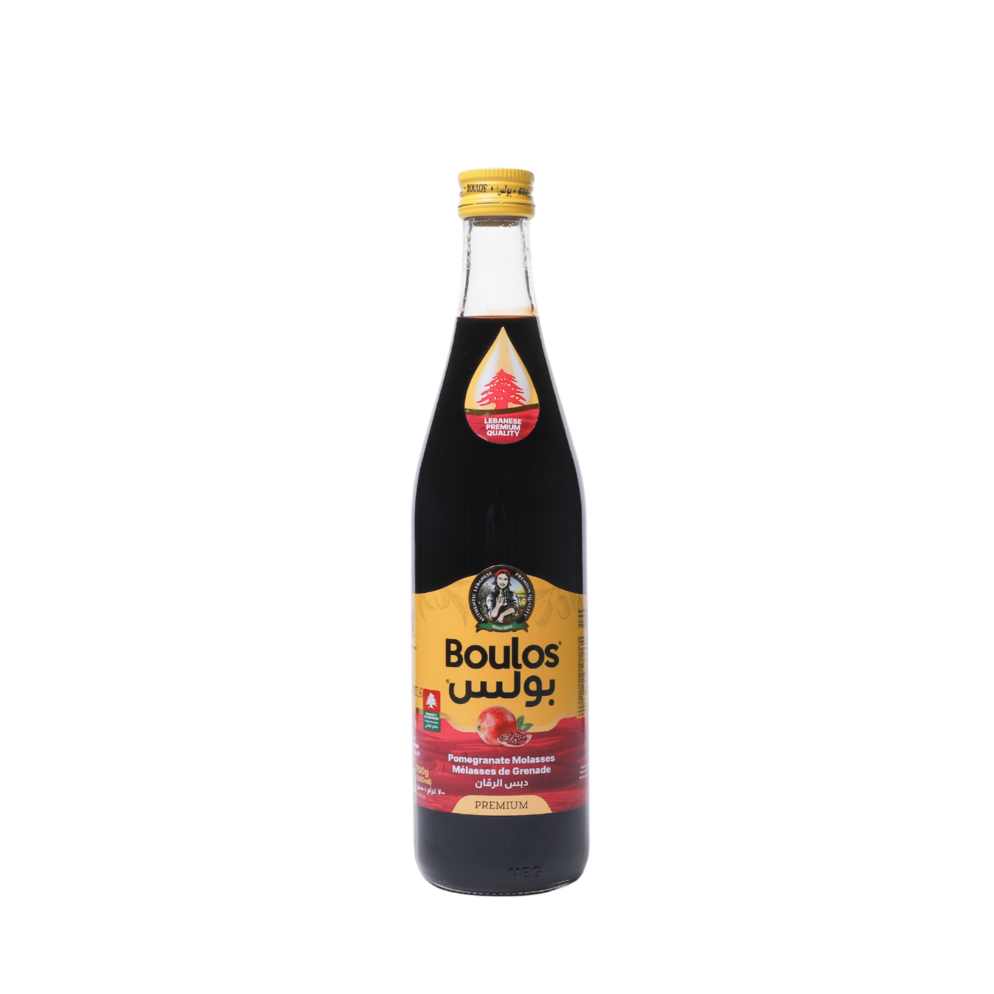 Boulos Pomegranate Molasses 500 ML Round Glass Bottle