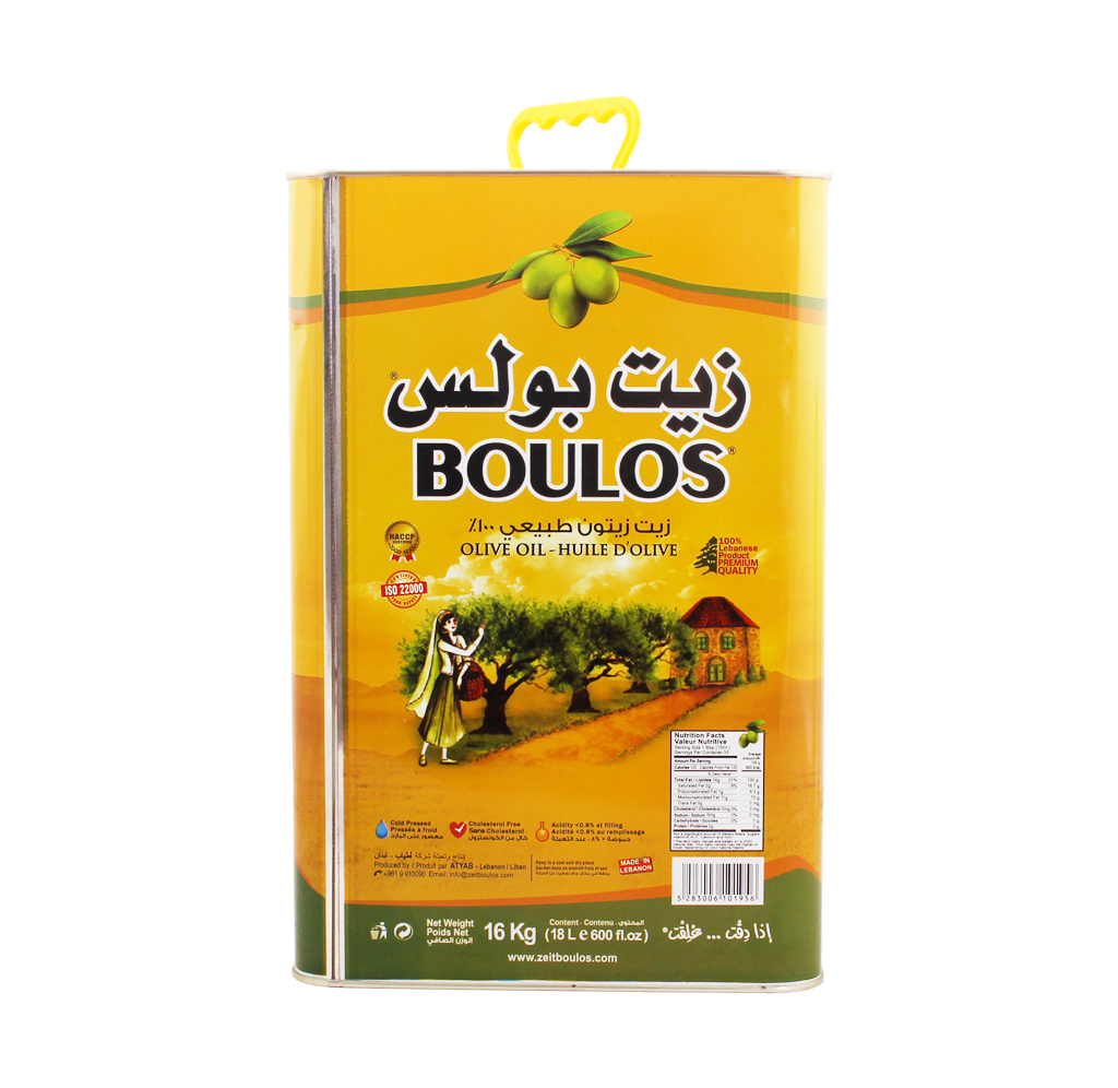 Boulos Extra Virgin Olive Oil 18L (16Kg Net) Metallic Tin