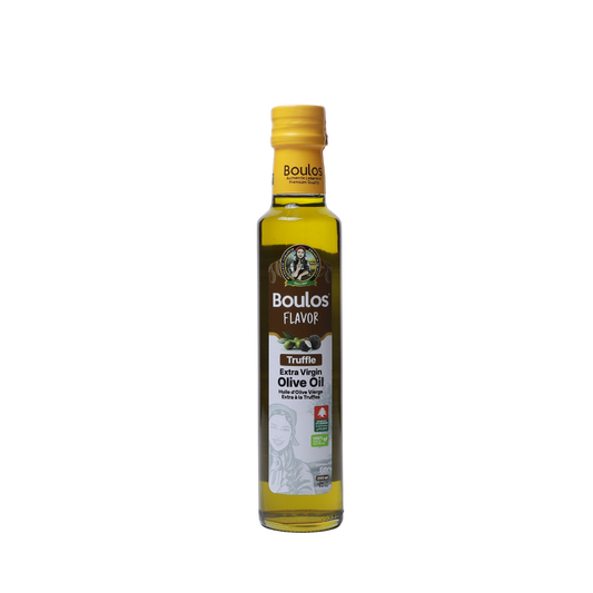 Boulos Flavored Extra Virgin Olive Oil Truffle Flavor 250ML "Dorica" Clear Glass Bottle