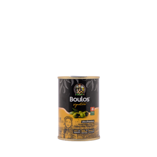 BOULOS Extra Virgin Olive Oil Ultra Premium – “Signature” 250ML Round Printed Metallic Tin