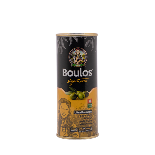 BOULOS Extra Virgin Olive Oil Ultra Premium – “Signature” 500ML Round Printed Metallic Tin