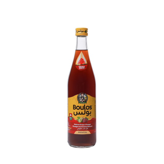 Boulos Natural Red Grape Vinegar 500ML Round Glass Bottle