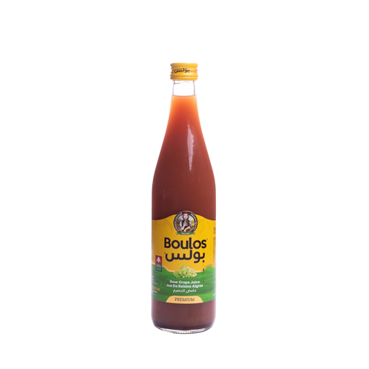 Boulos Sour Grape Juice Hossrom 500ML Round Glass Bottle