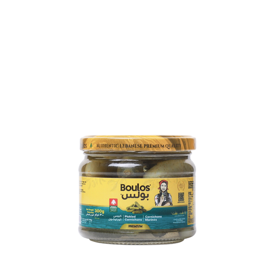 Boulos Pickled Cornichons Glass Jar 300G Net Weight