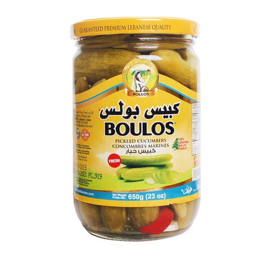 Boulos Pickled Cucumbers Glass Jar 650G Net Weight