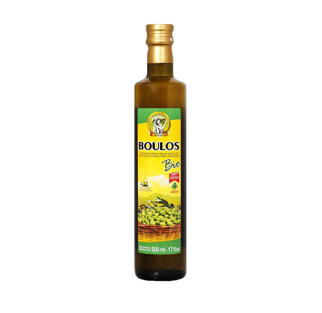 Boulos Bio Certified Organic Extra Virgin Olive Oil 500ML Dorica Glass Bottle