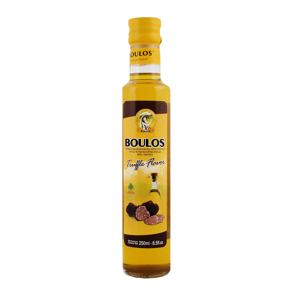 Boulos Flavored Extra Virgin Olive Oil Truffle Flavor 250ML Dorica Glass Bottle