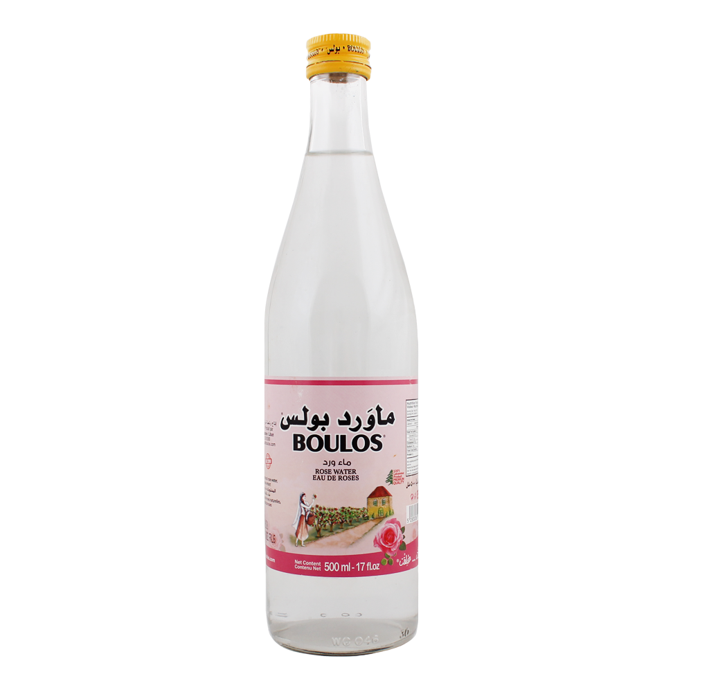 Boulos Rose Water Extra 500ML Round Glass Bottle
