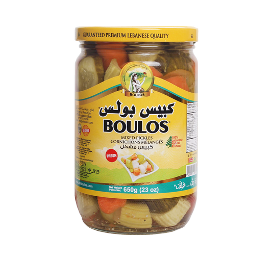 Boulos Mixed Pickles Glass Jar 650G Net Weight