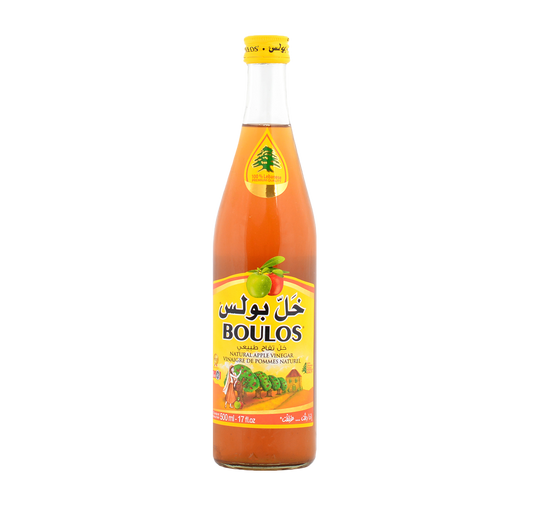Boulos Natural Apple Vinegar 500ML Round Glass Bottle